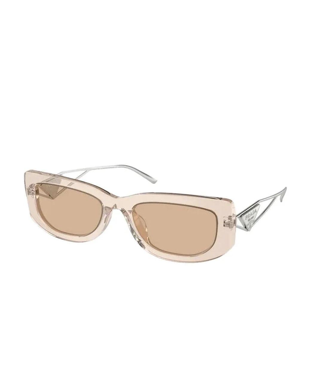 Prada Natural Rectangular-Frame Sunglasses