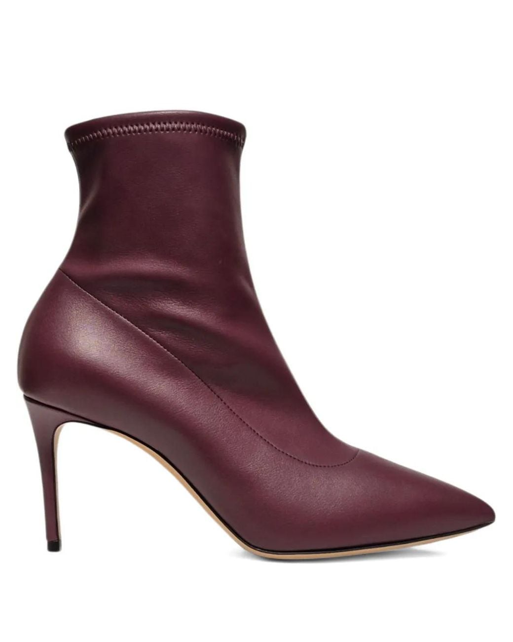 Casadei Purple Point-Toe Stiletto-Heel Ankle Boots
