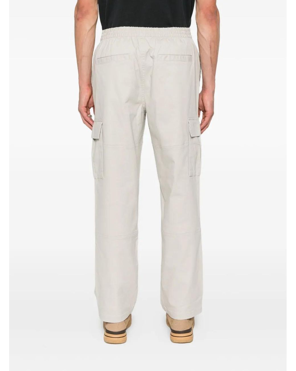 Represent White Elasticated-Waist Cargo Trousers for men