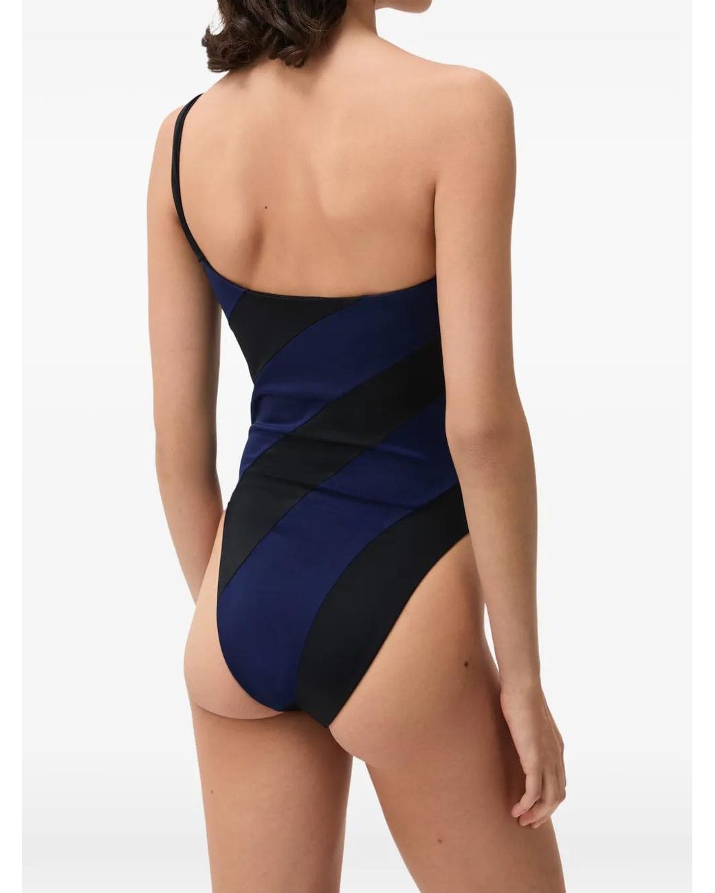 Versace Blue One-Shoulder Swimsuit
