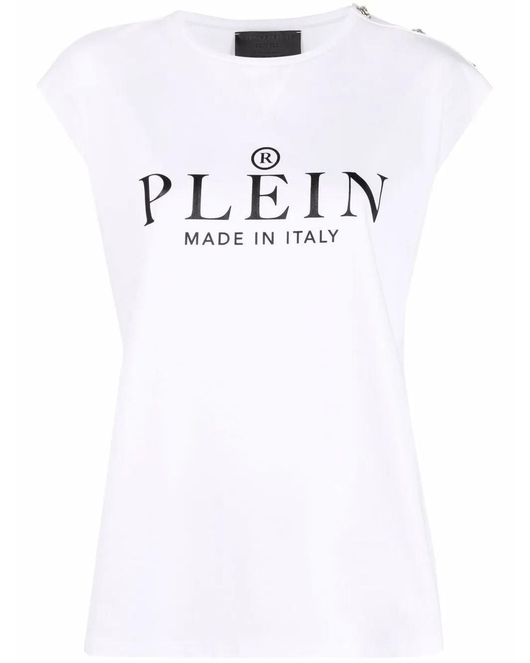 Philipp Plein White Ss Logo-Print T-Shirt