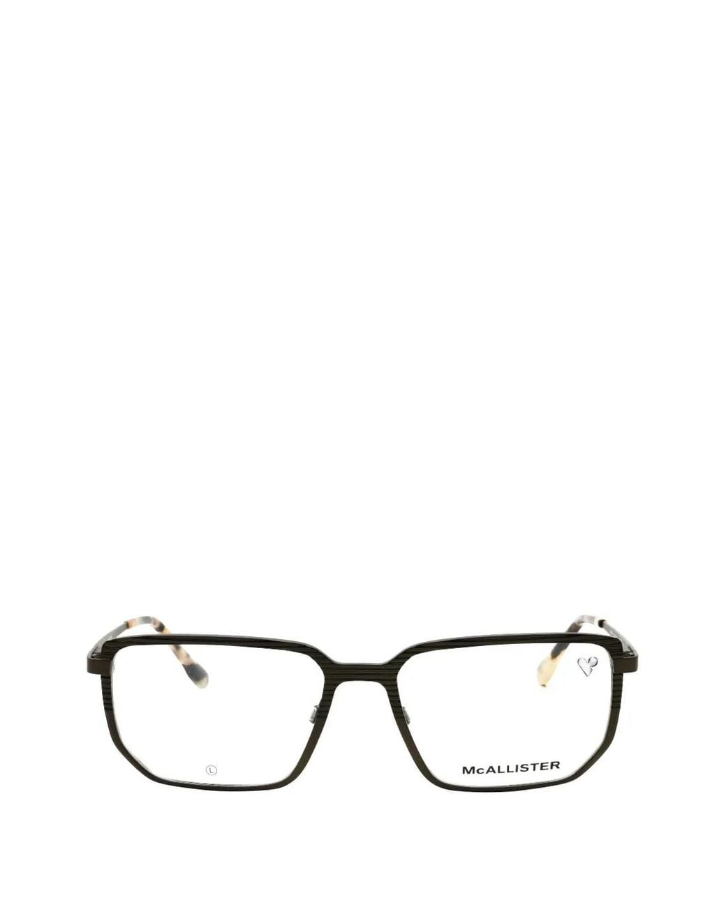 MCALLISTER Black Rectangular-Frame Glasses for men