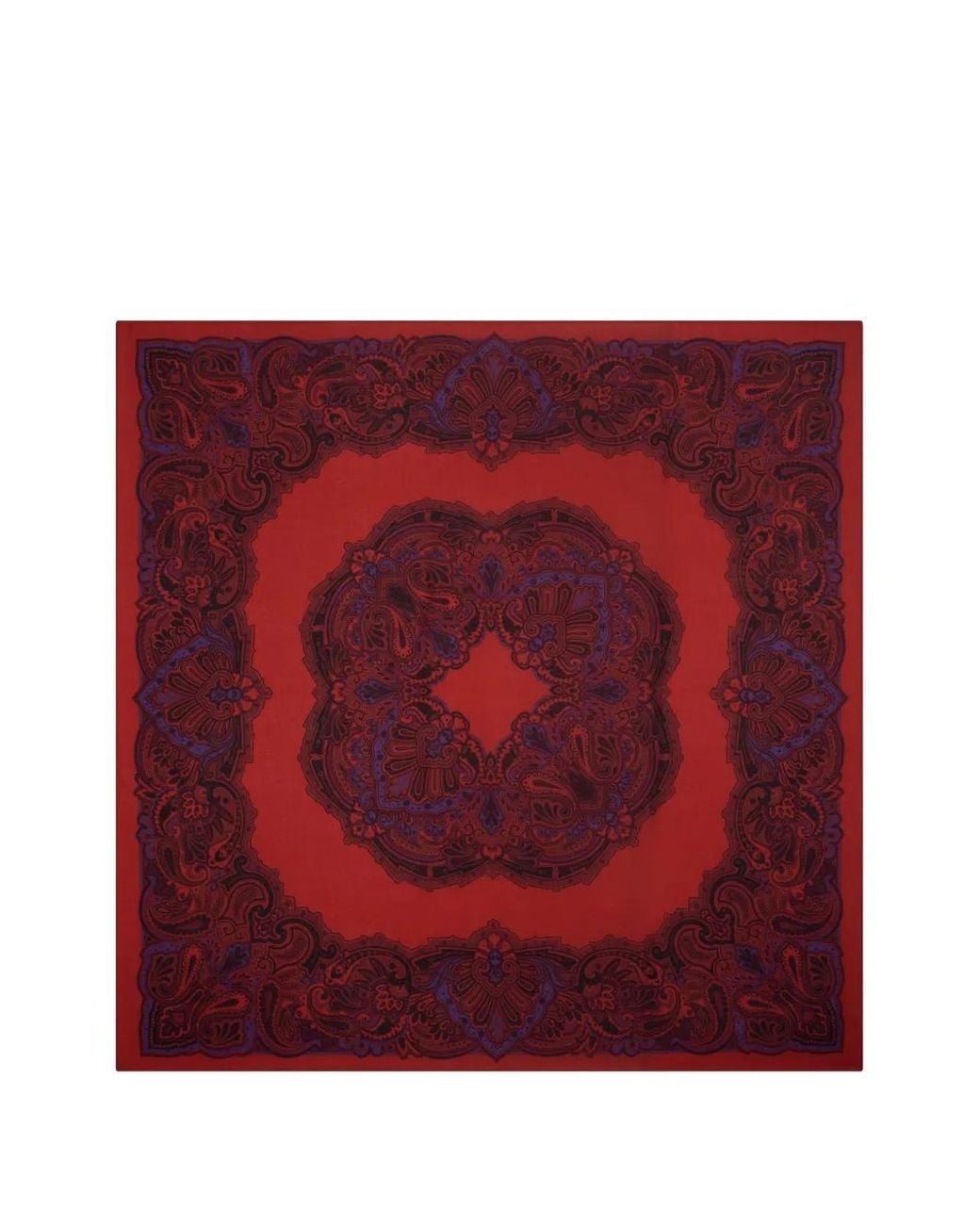 Bompard Red Paisley-Print Square Scarf