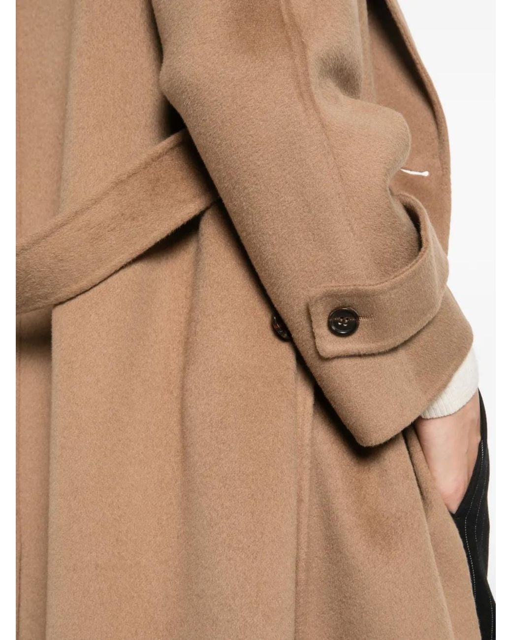 SEA WING Natural Belted Button-Cuff Coat