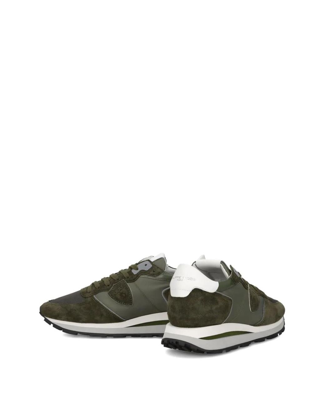 Philippe Model Green Tropez Haute Suede-Panelled Sneakers for men