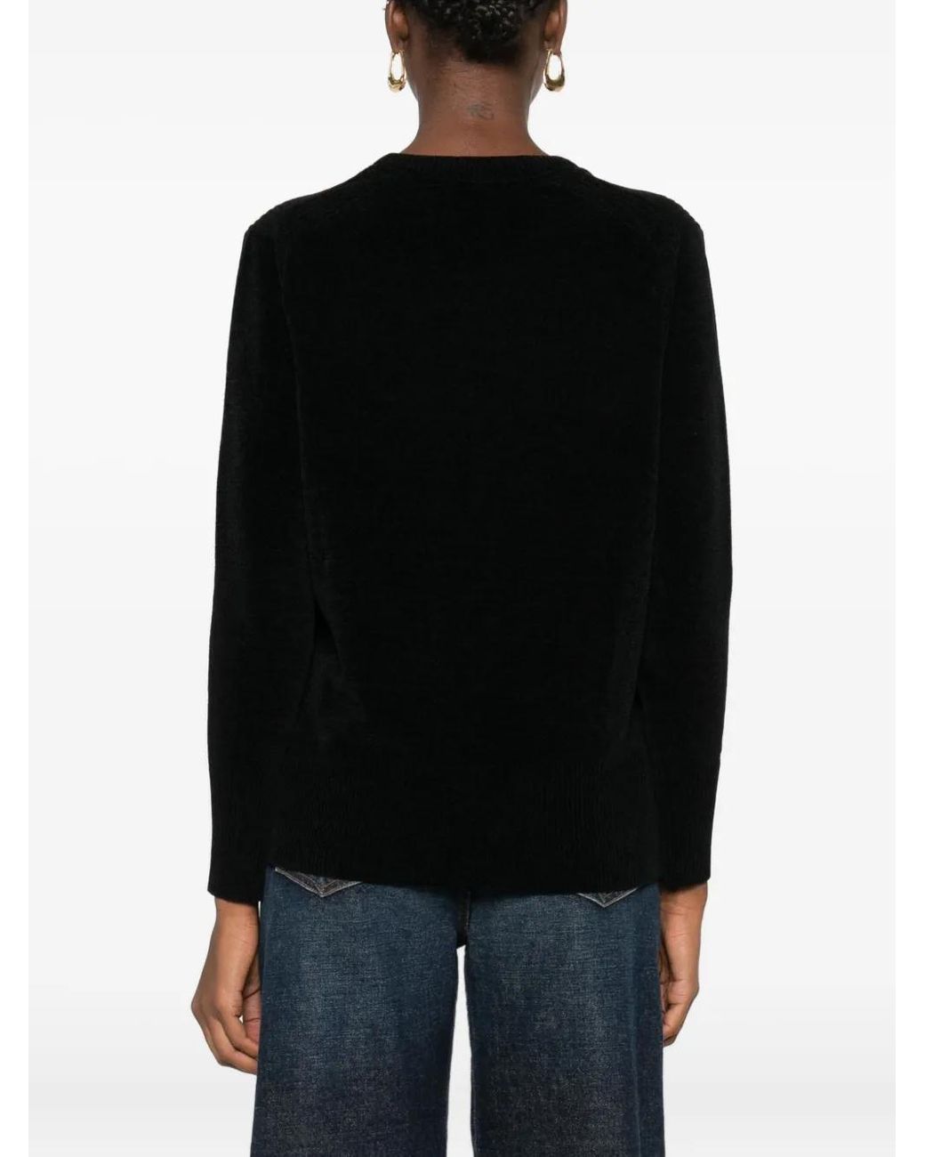 Rrd Black Round-Neck Long-Sleeve Sweater