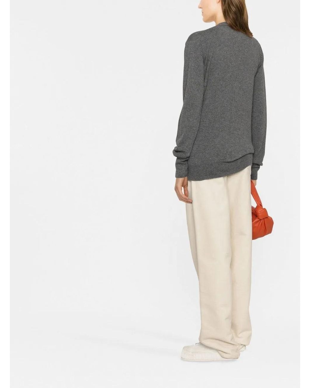 Jil Sander Gray Button-Down Cashmere Cardigan