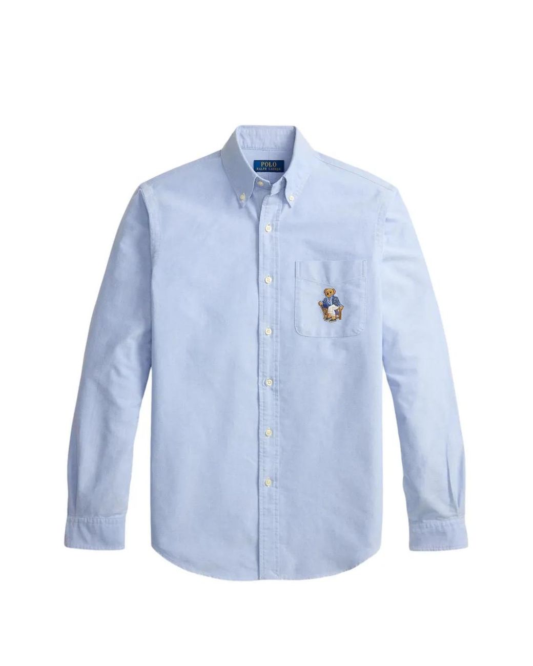 Polo Ralph Lauren Blue Oxford Bear -Motif Shirt for men