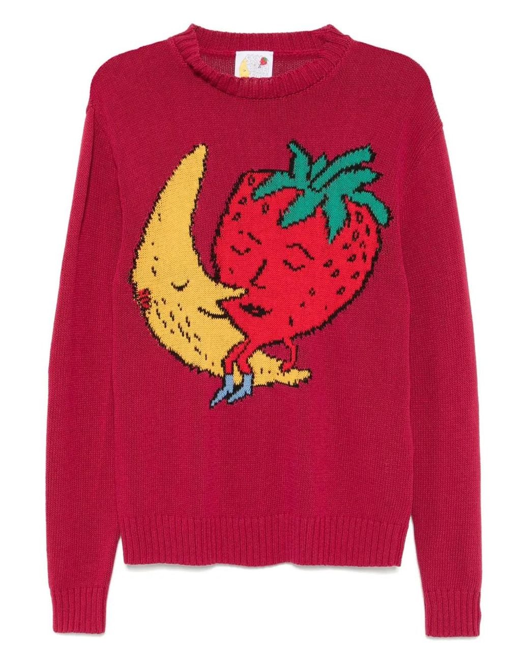 Sky High Farm Pink Graphic-Print Jumper for men