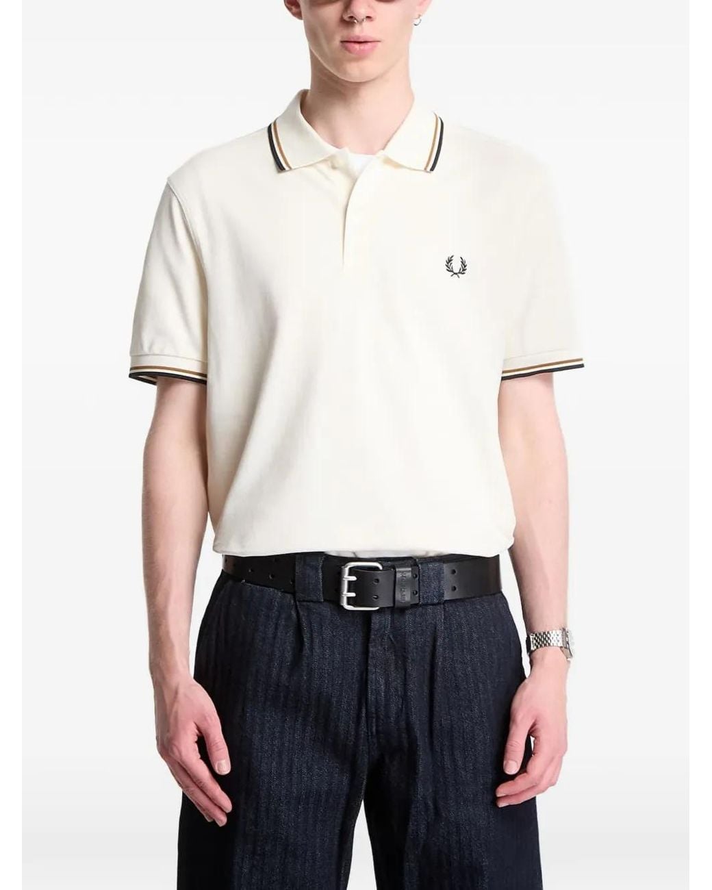 Fred Perry White Short-Sleeve Polo Shirt for men