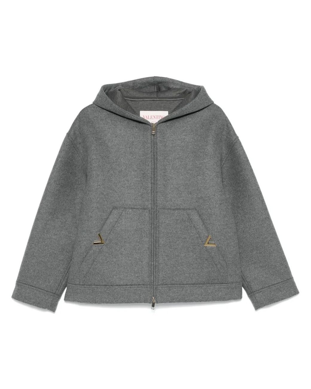 Valentino Garavani Gray VLogo Oversized Virgin Wool Jacket