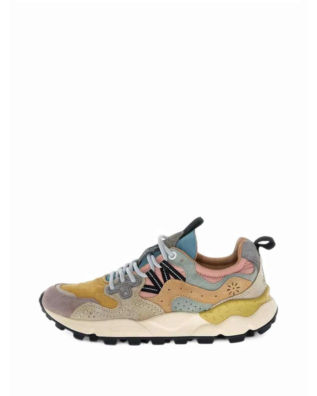 Flower Mountain White Suede-Panelled Sneakers