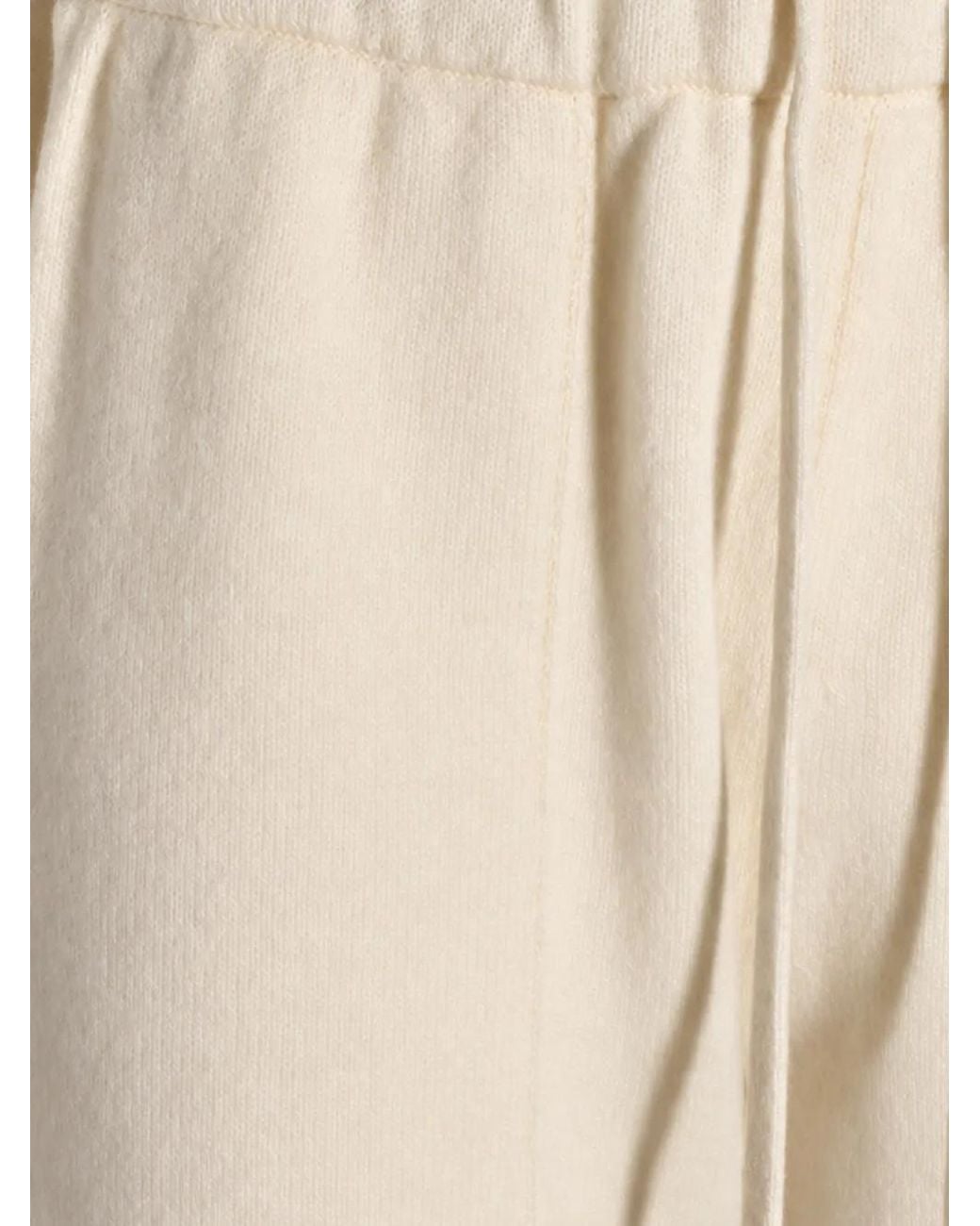 Uma Wang Natural Drawstring Frayed-Hem Trousers