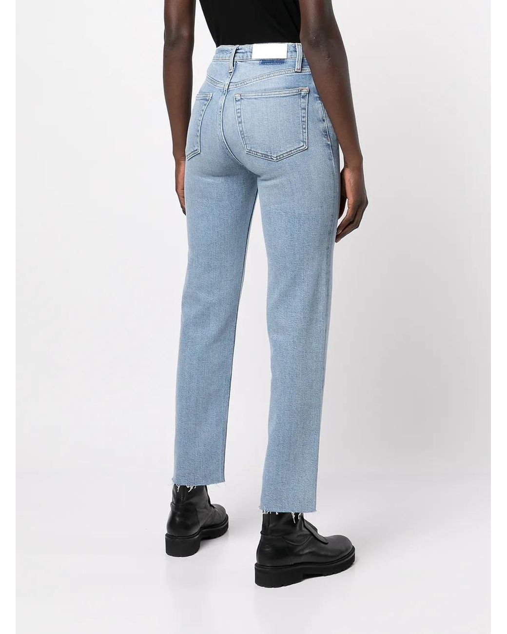 Re/done Straight Jeans in het Blue