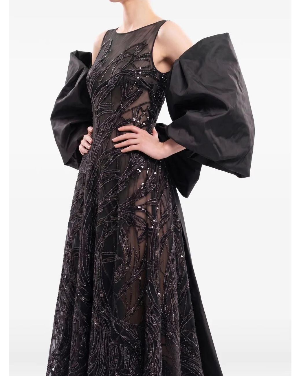Saiid Kobeisy Oversized Cape in het Black