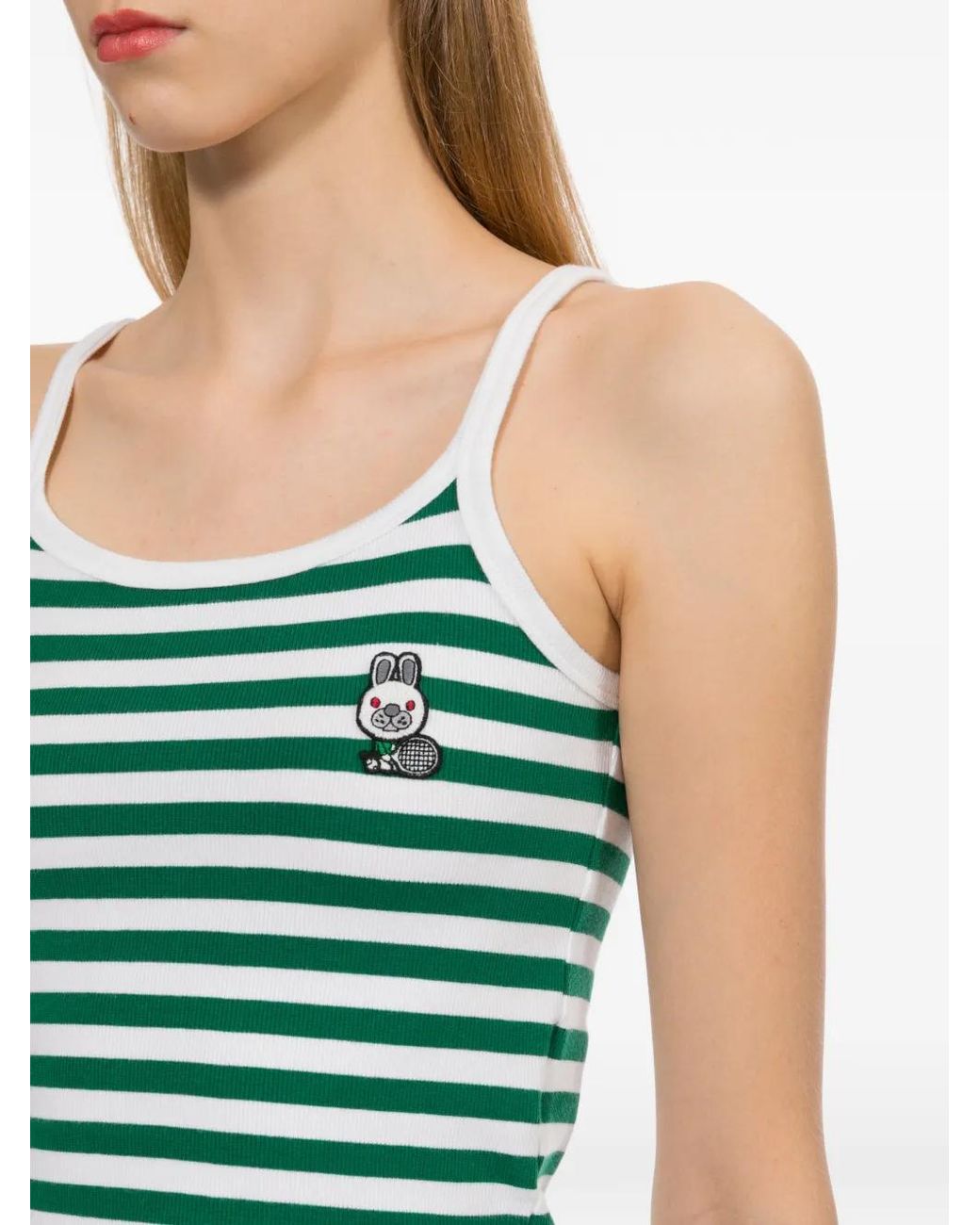 AAPE BY A BATHING AP Green Rabbit Striped Top