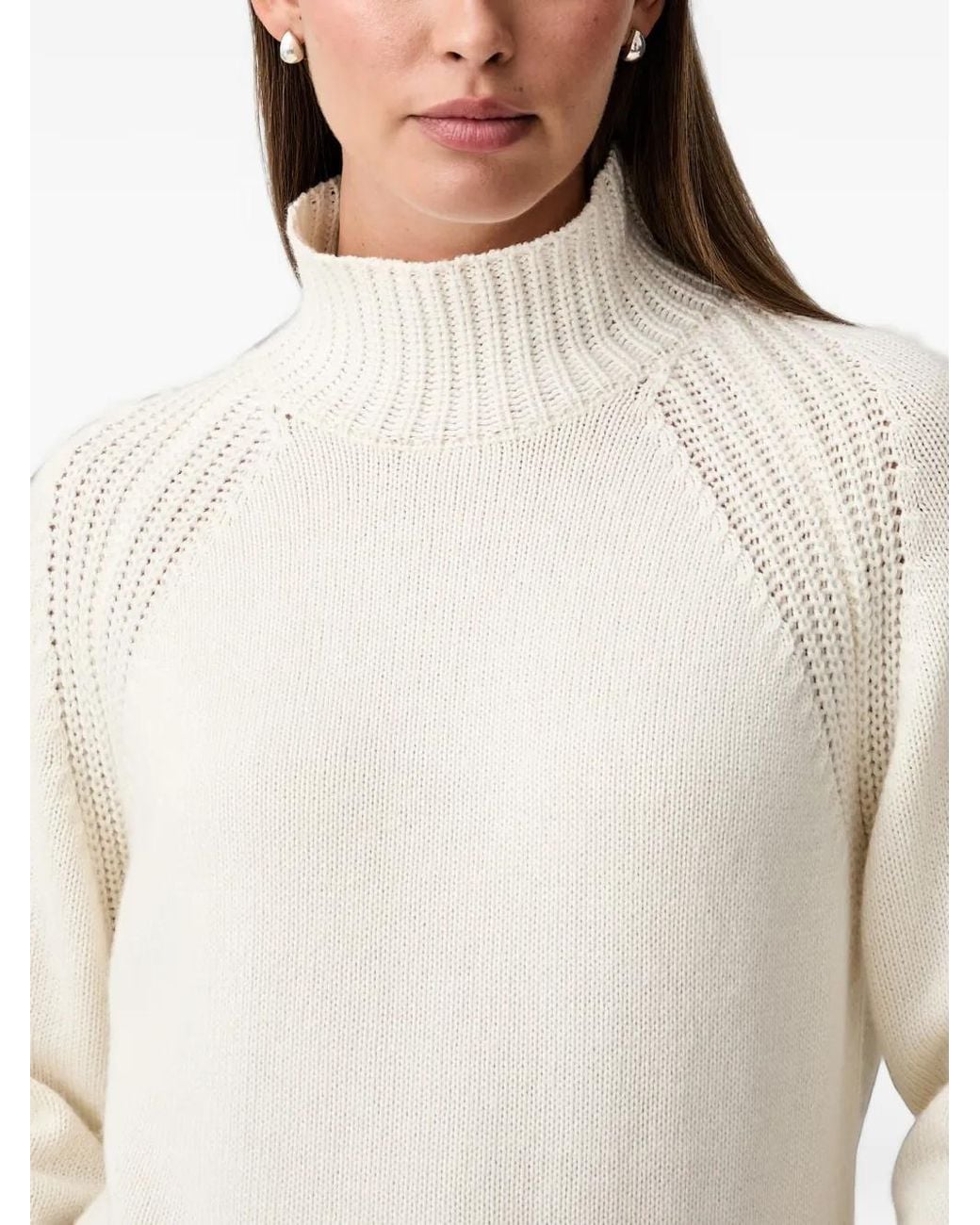 Joop! White Raglan-Sleeve High-Neck Sweater