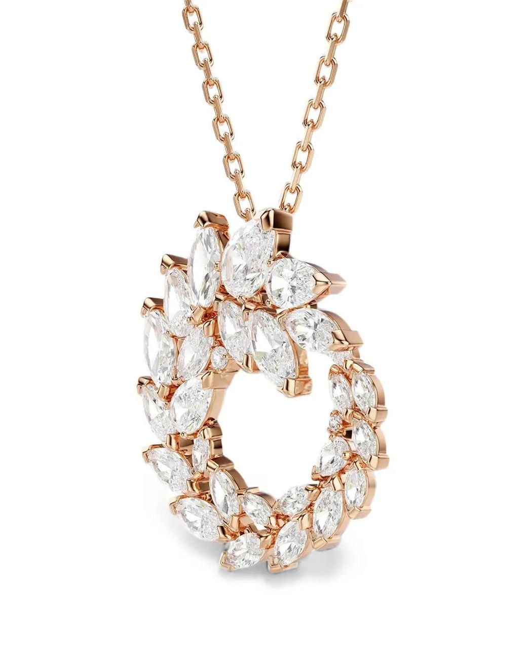 Swarovski White Wreath-Pendant Necklace