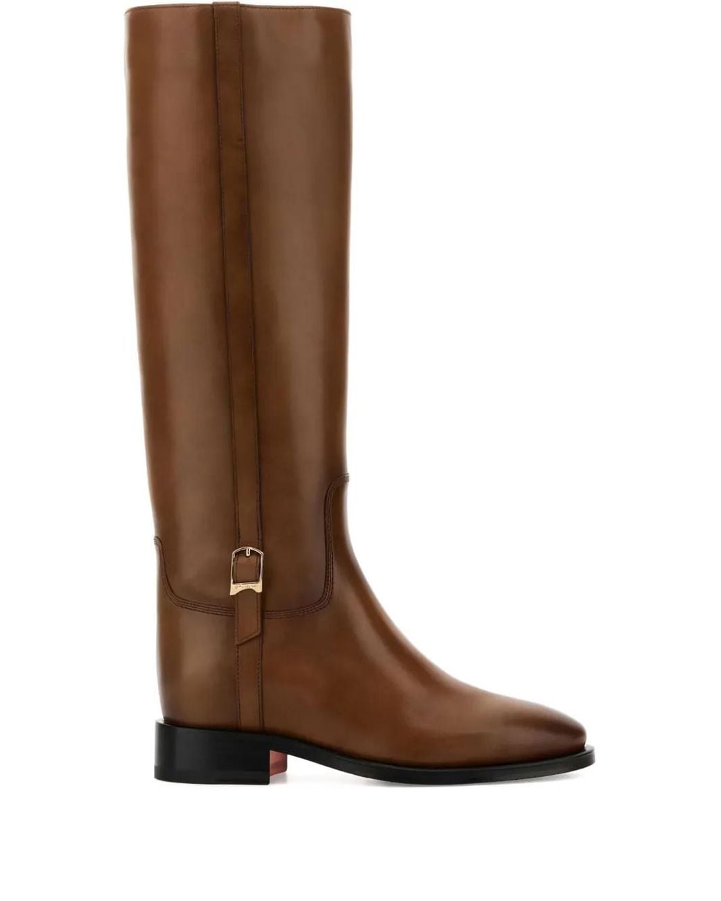 Santoni Brown Mandy Buckle-Detail Knee-High Boots