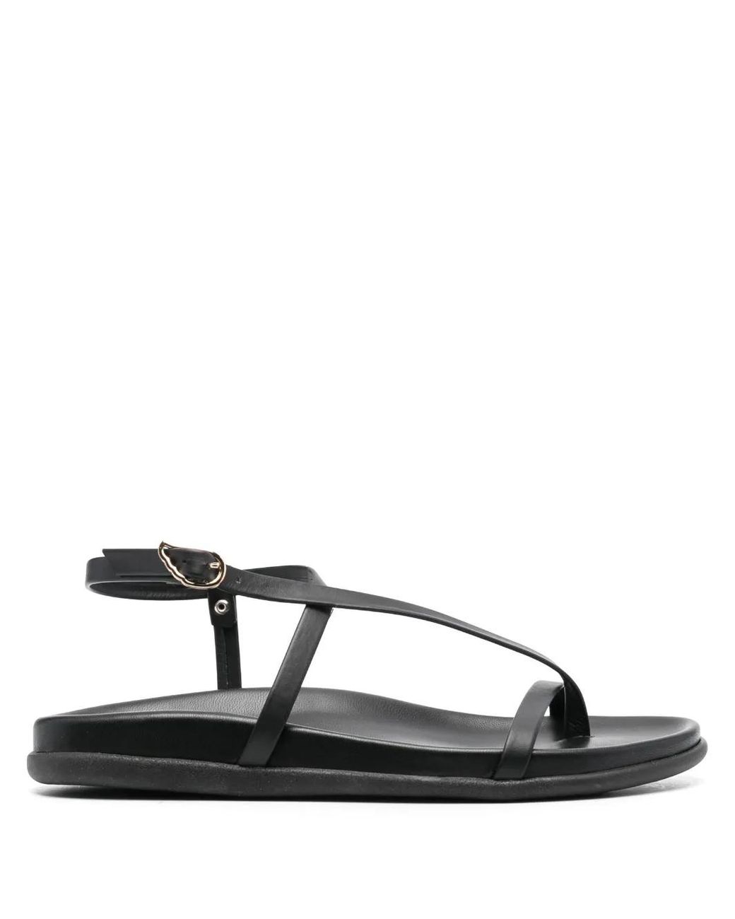 Ancient Greek Sandals Black Aimilia Leather Sandals