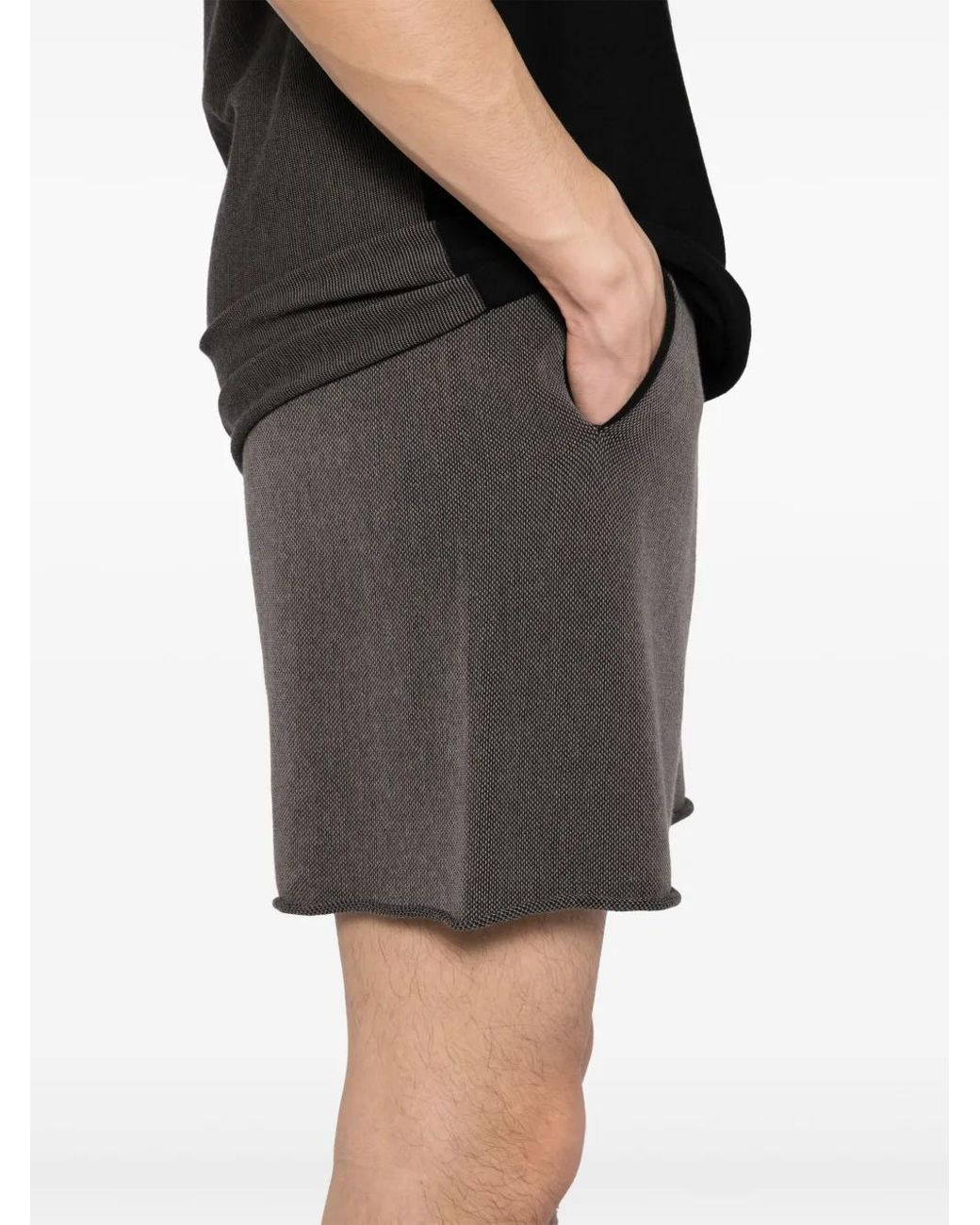Label Under Construction Gray Cotton Shorts for men