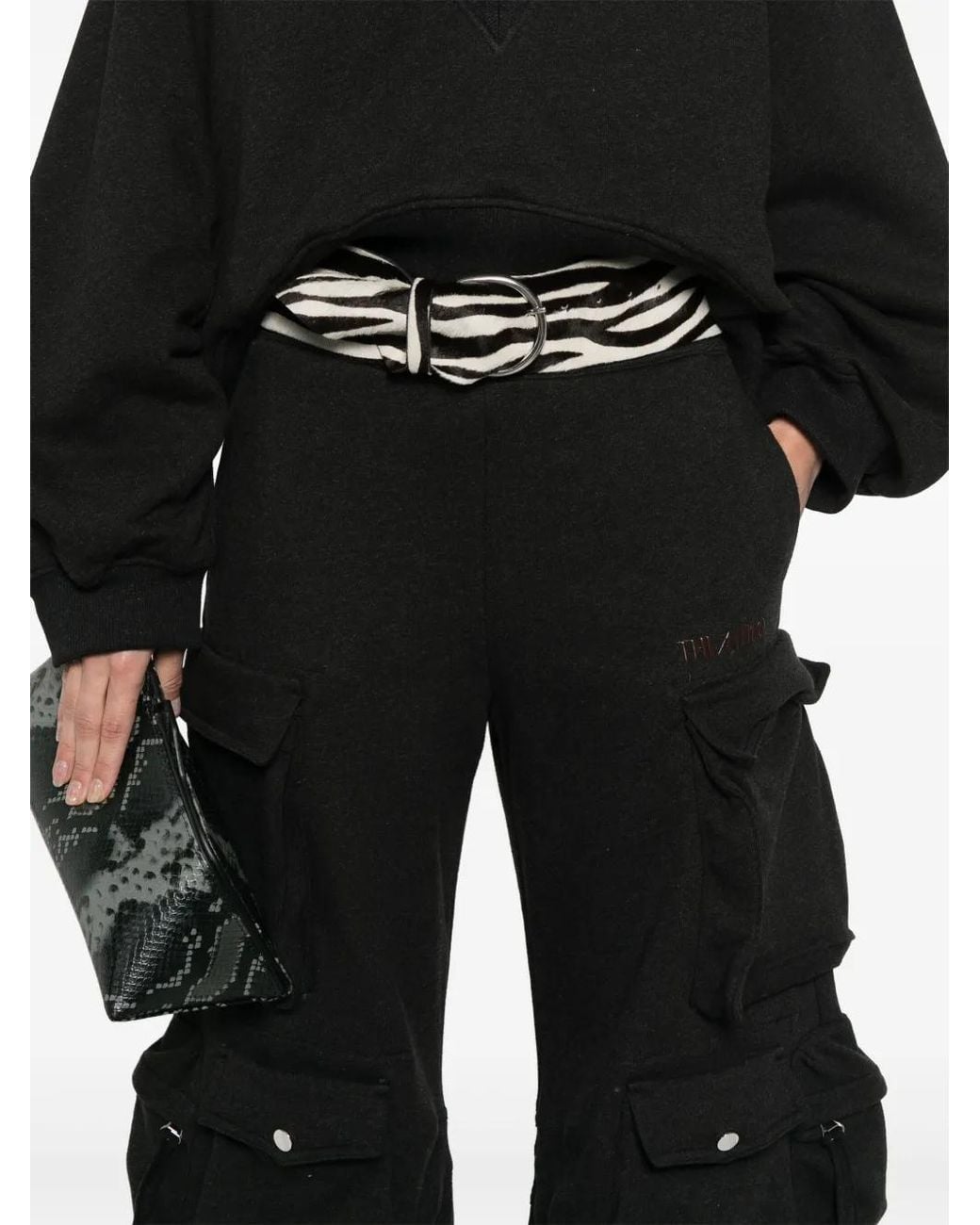 The Attico Black Long Faded Track Pants