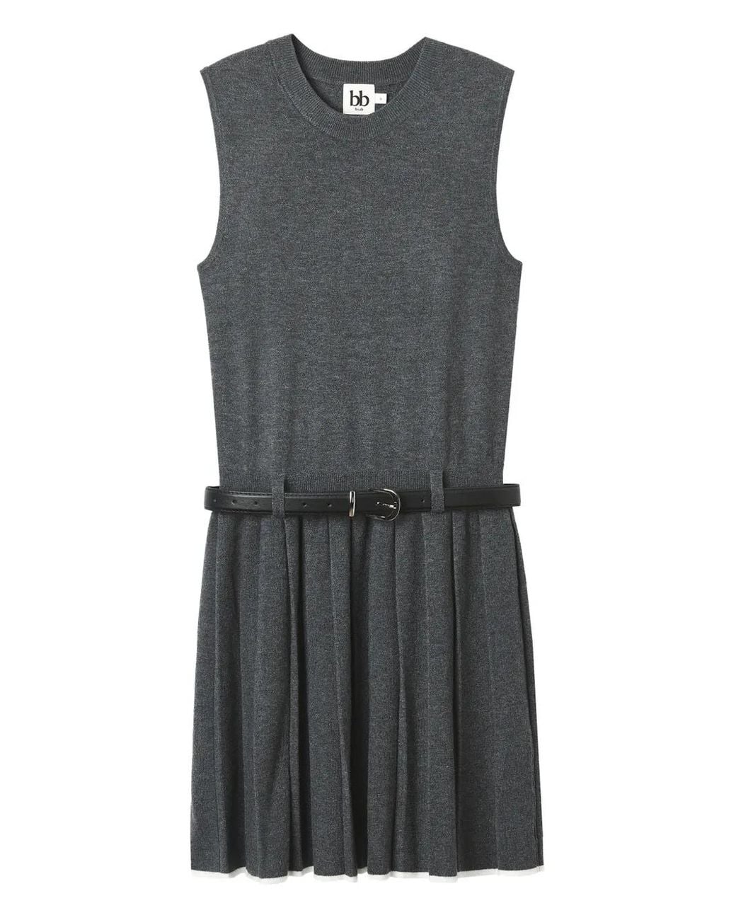 B+ AB Gray Pleated Dress