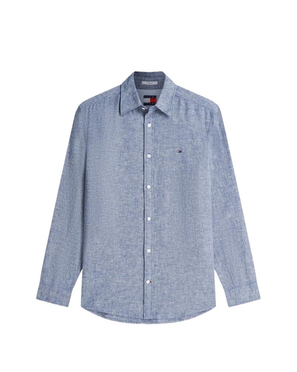 Tommy Hilfiger Blue Logo-Embroidered Button-Down Shirt for men