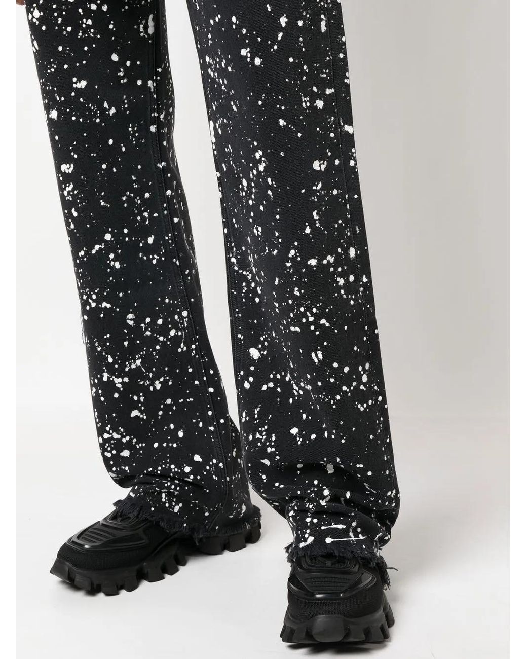 Off-White c/o Virgil Abloh Blue Paint Splatter Print Jeans for men