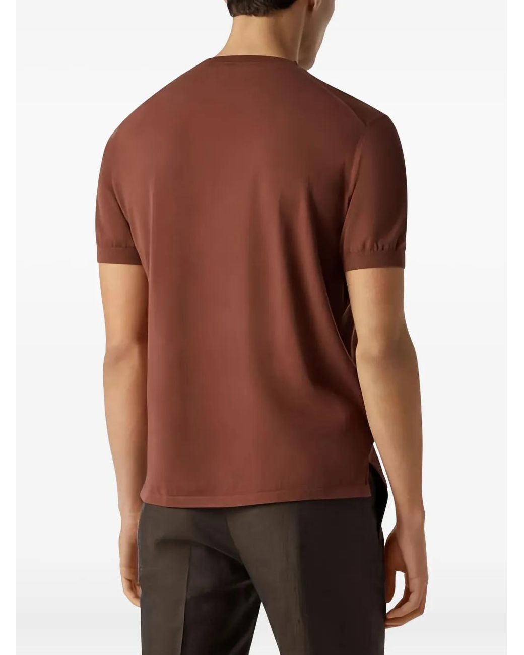 Corneliani Brown Crew-Neck T-Shirt for men