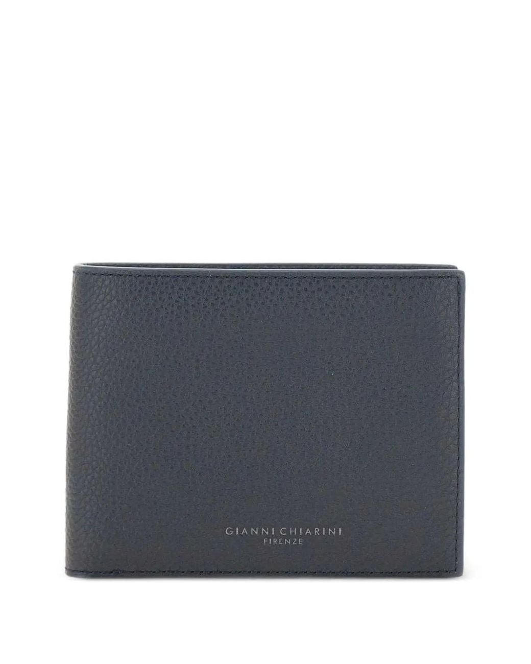 Gianni Chiarini Blue Logo-Stamp Leather Wallet for men