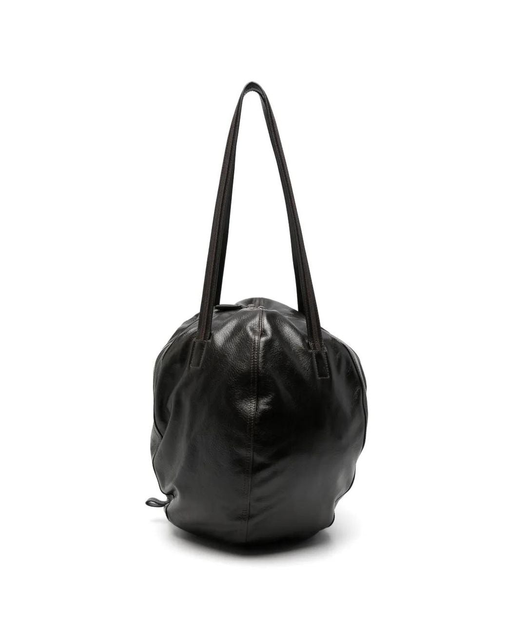 Lemaire Black Helmet Leather Hobo Bag