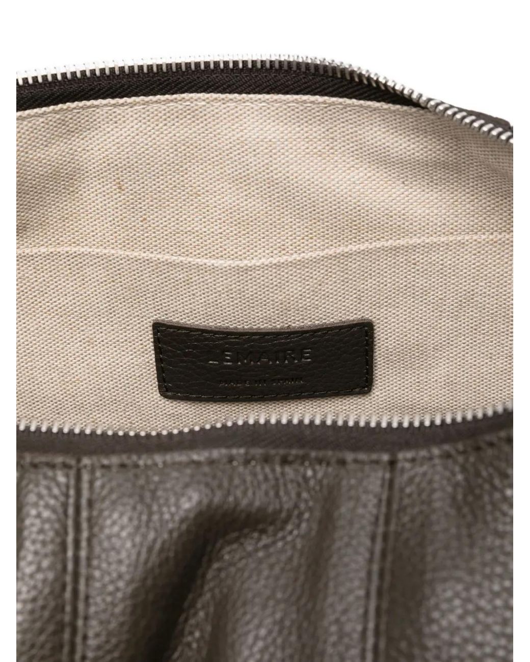 Lemaire Gray Croissant Knotted Leather Shoulder Bag