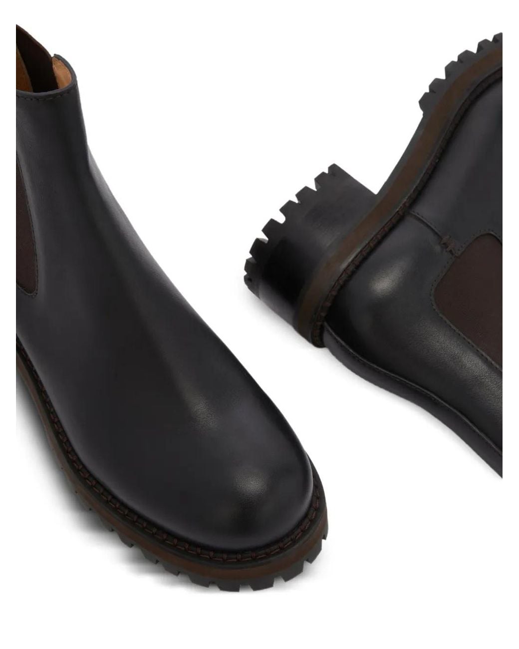 Odissi Black Faye Round Toeleather Boots