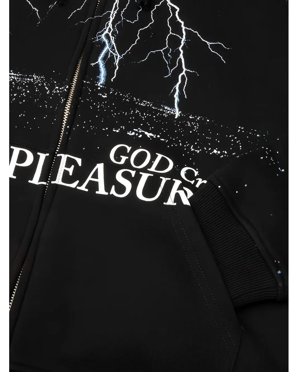 Pleasures Black Lightning-Print Hoodie for men