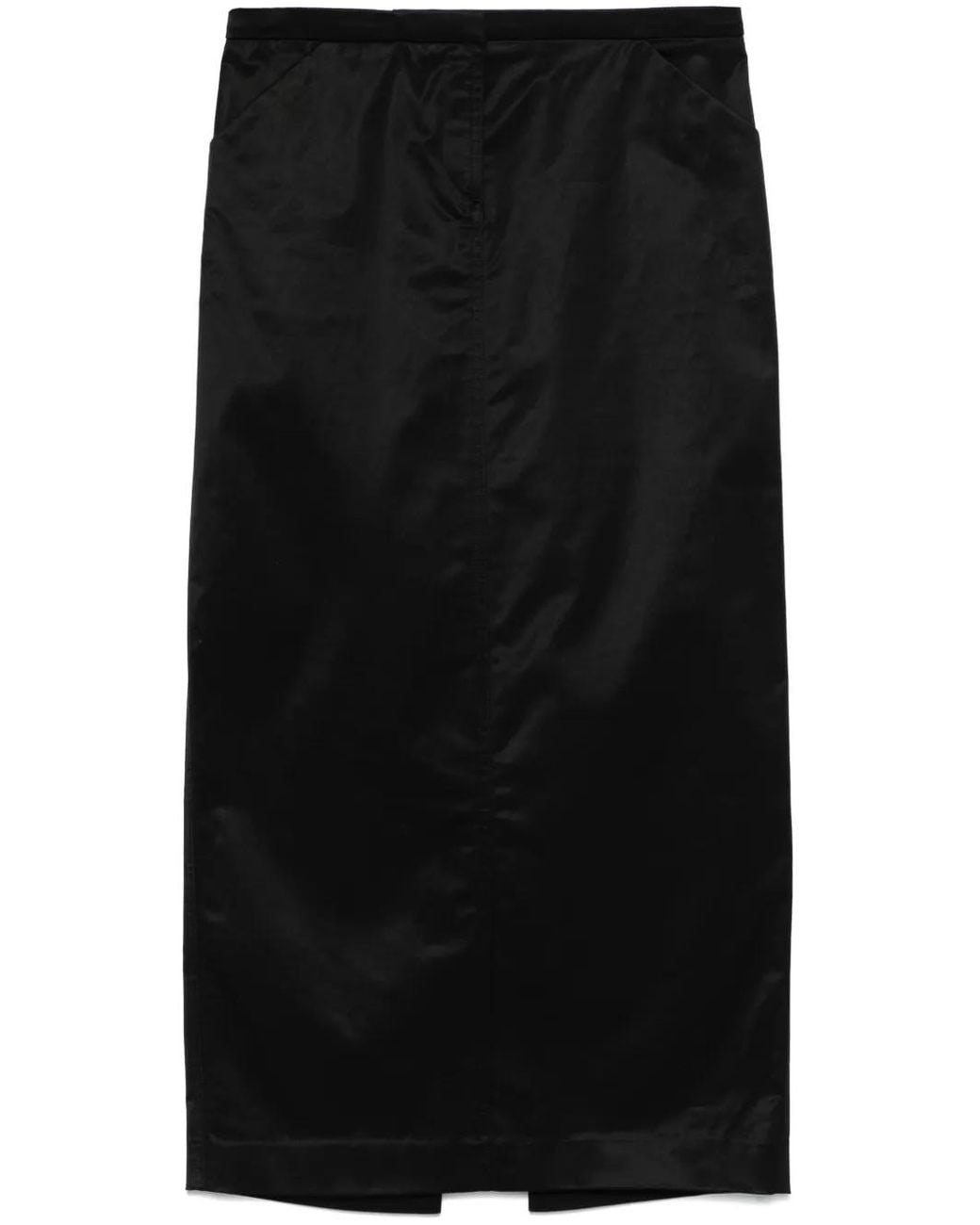 Totême Black Straight Midi Skirt