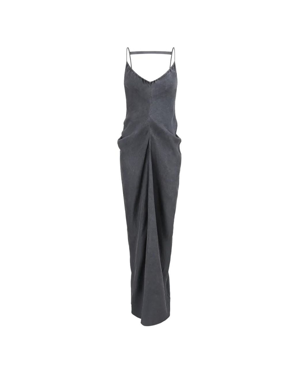 Oude Waag Blue Washed Halter-Neck Draped Maxi Dress