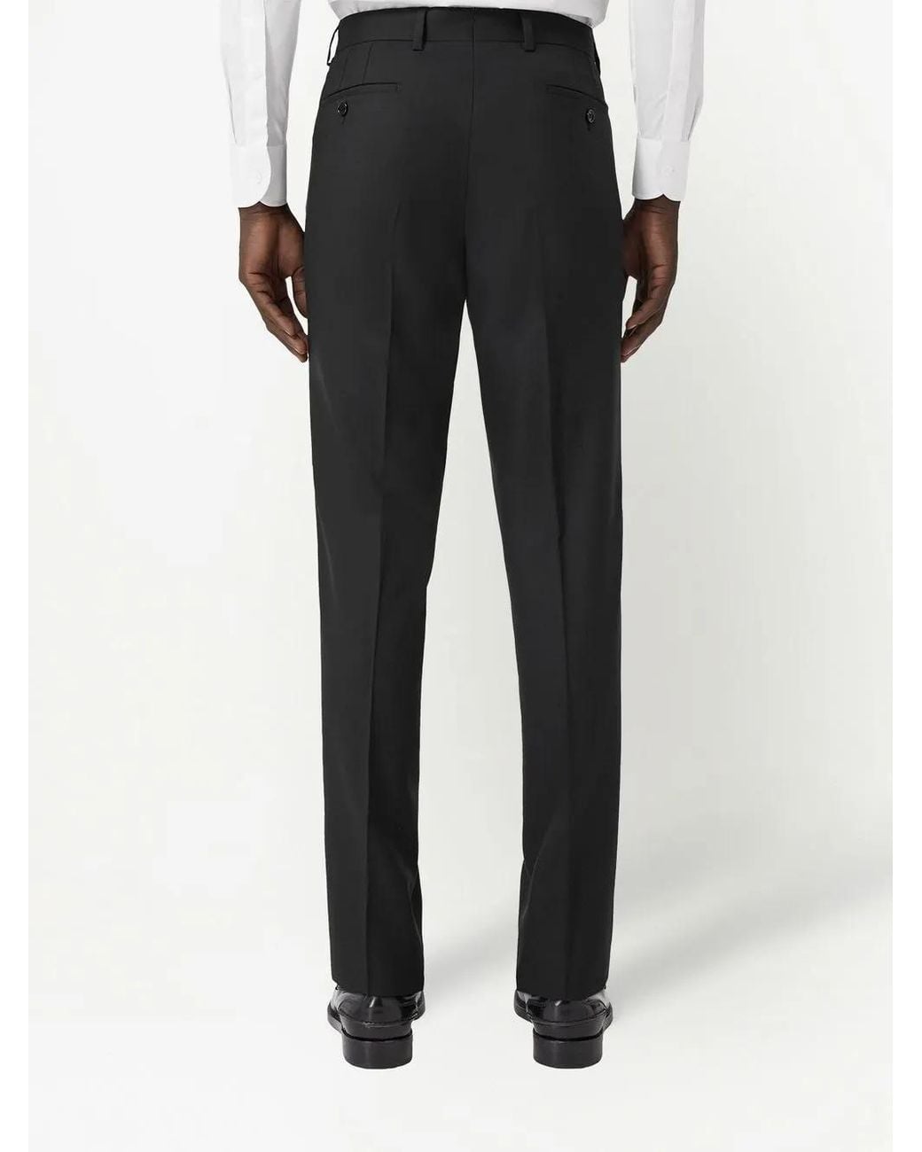 Burberry Black Slim-Fit Wool Tailored Trousers for men