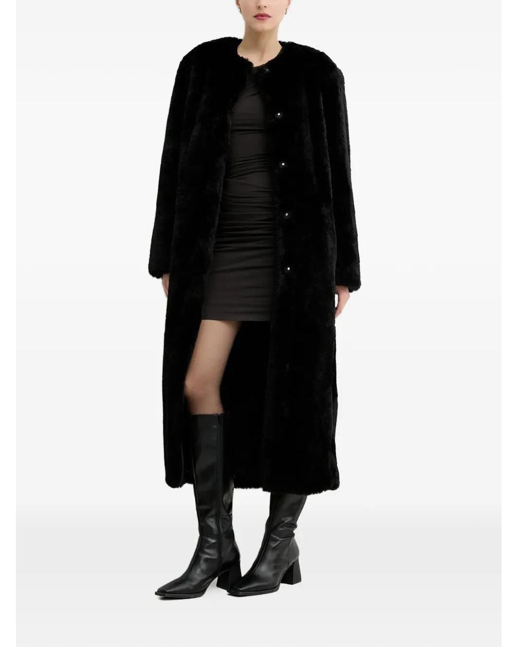Stand Studio Black Gracelyn Buttoned Coat