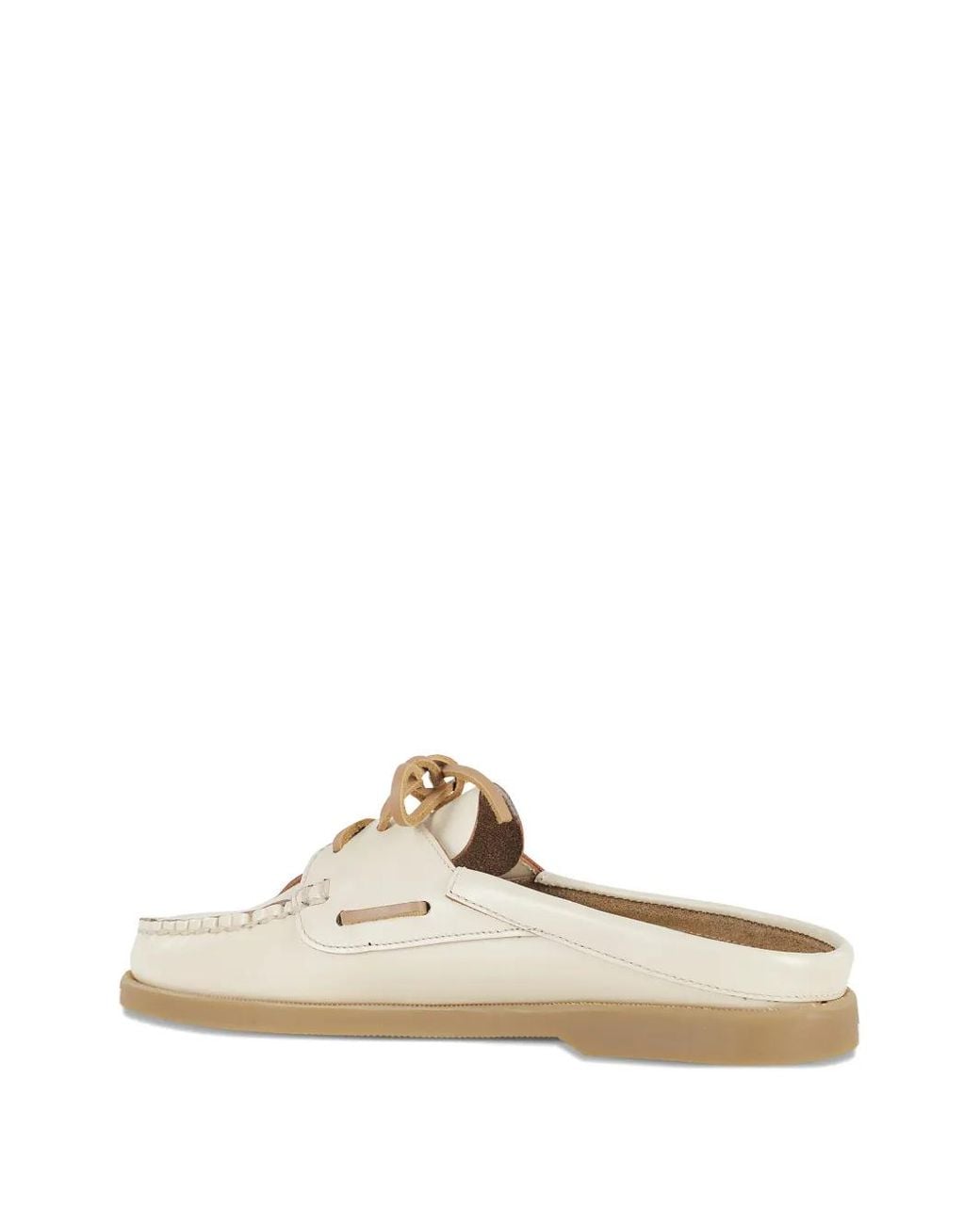 Hereu White Slip-On Leather Mules