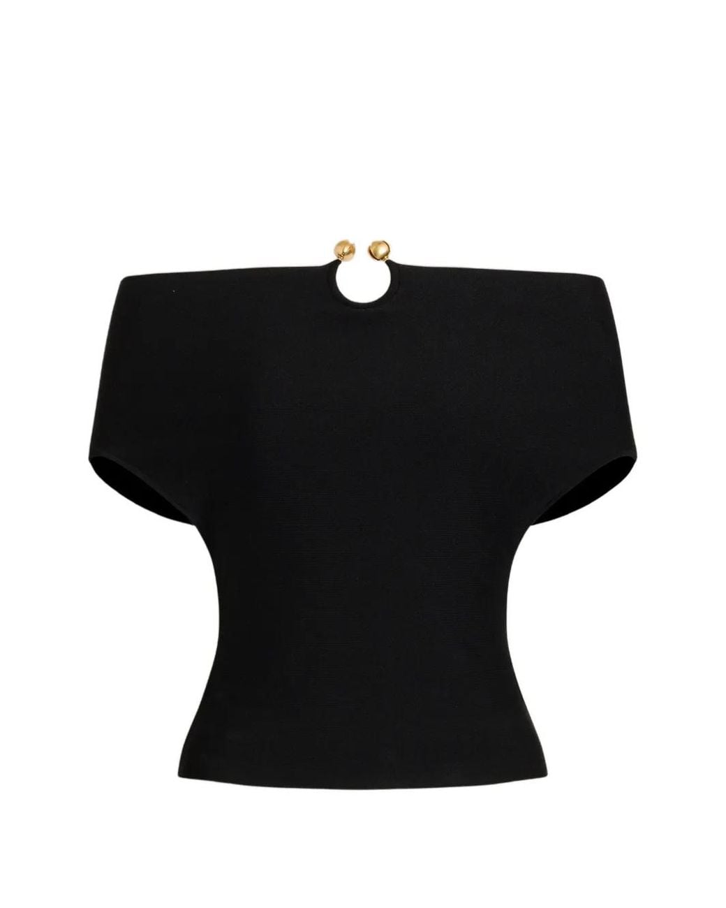 Alberta Ferretti Black Cut-Out Off-Shoulder Top