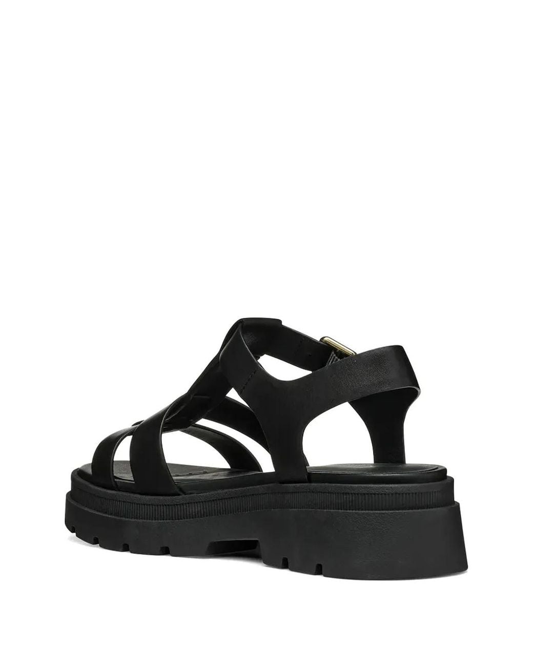Geox Black Buckle-Fastening Lug-Sole Sandals