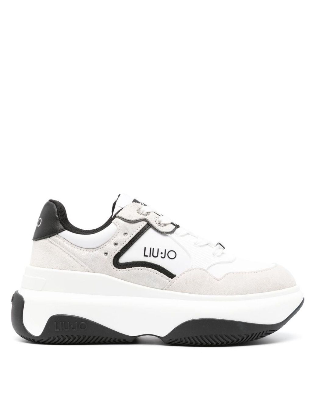 Liu Jo Crystal-embellished Leather Sneakers in White | Lyst