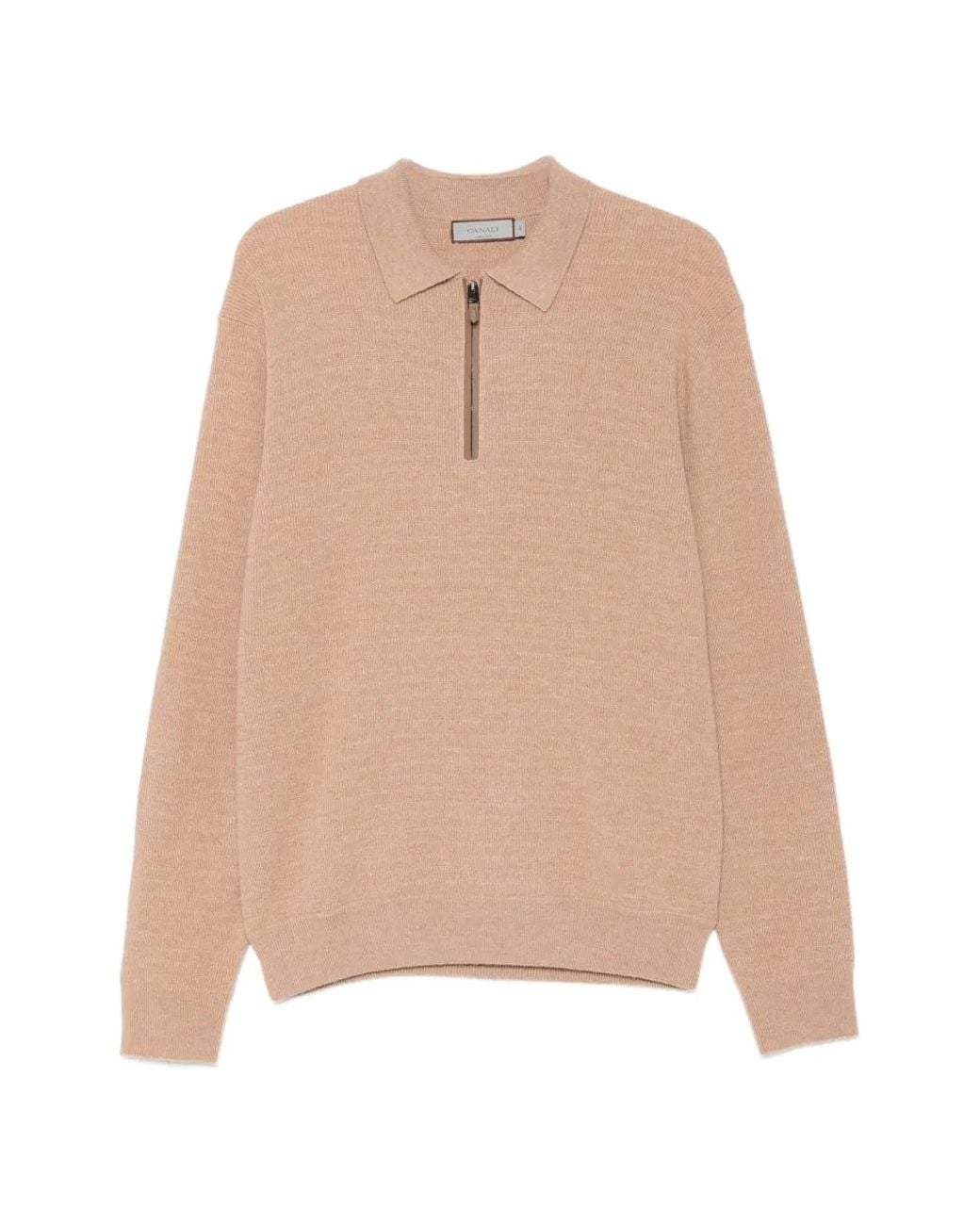 Canali Natural Quarter-Zip Knitted Sweater for men