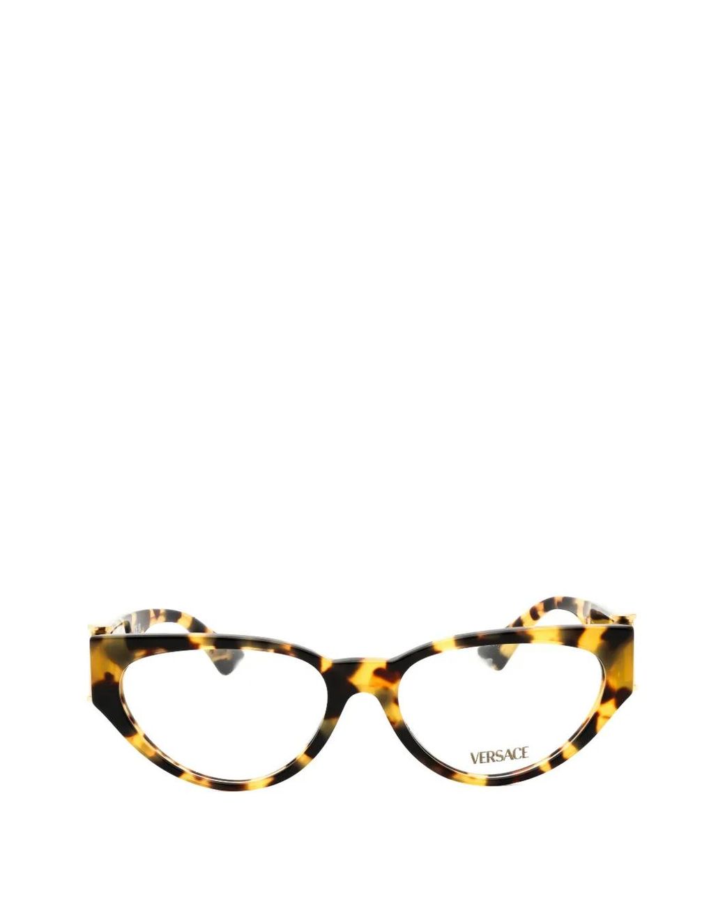 Versace Yellow Medusa Tortoise-Shell Cat-Eye Glasses