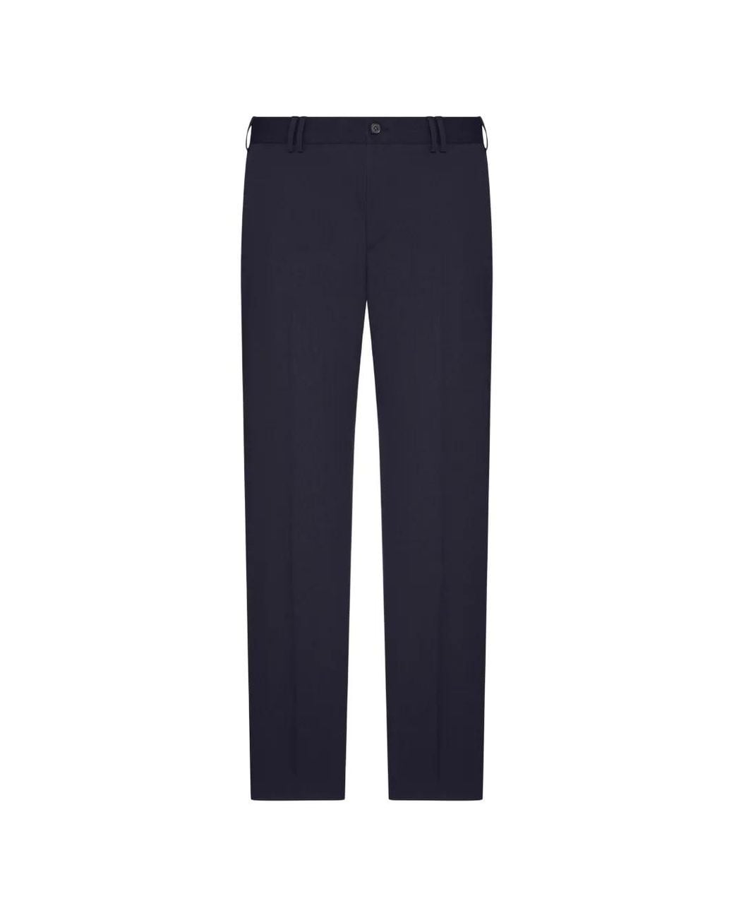 PT Torino Blue Pressed-Crease Tailored Trousers for men