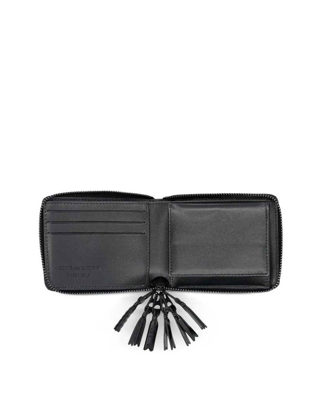 Comme des Garçons Black Tassel-Zip Leather Wallet