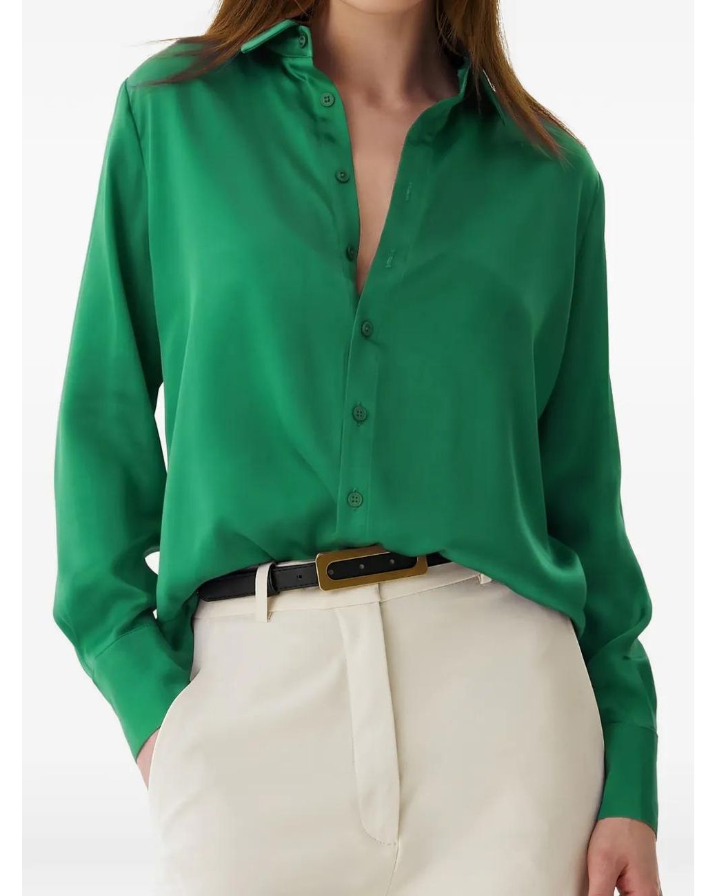 Framboise Green Chemise En Soie
