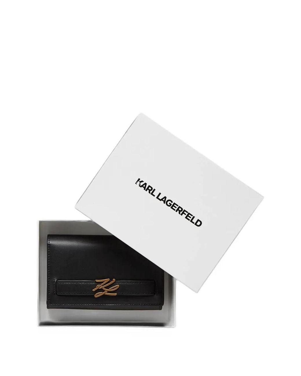 Karl Lagerfeld Black K/Autograph Flap Wallet