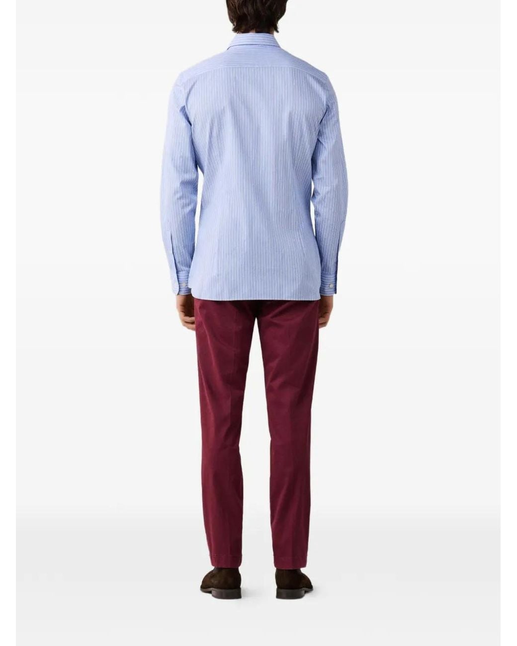 Hackett Blue Twill Striped Shirt for men